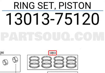 Toyota 1301375120 RING SET, PISTON