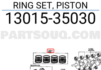 Toyota 1301535030 RING SET, PISTON