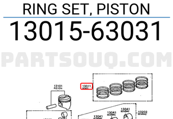 Toyota 1301563031 RING SET, PISTON