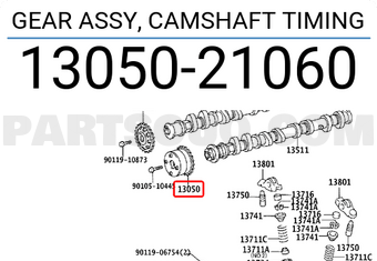 Toyota 1305021060 GEAR ASSY, CAMSHAFT TIMING