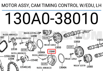 Toyota 130A038010 MOTOR ASSY, CAM TIMING CONTROL W/EDU, LH