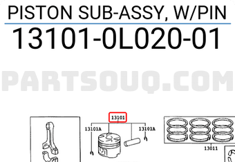 Toyota 131010L02001 PISTON SUB-ASSY, W/PIN