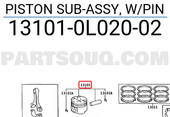 Toyota 131010L02002 PISTON SUB-ASSY, W/PIN