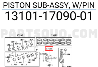 Toyota 131011709001 PISTON SUB-ASSY, W/PIN