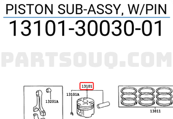 Toyota 131013003001 PISTON SUB-ASSY, W/PIN