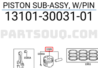 Toyota 131013003101 PISTON SUB-ASSY, W/PIN