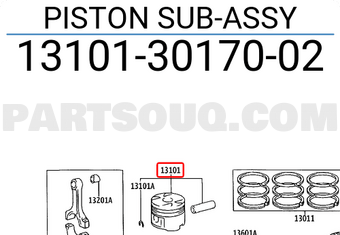 Toyota 131013017002 PISTON SUB-ASSY