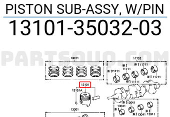 Toyota 131013503203 PISTON SUB-ASSY, W/PIN