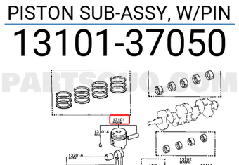 Toyota 1310137050 PISTON SUB-ASSY, W/PIN