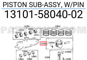Toyota 131015804002 PISTON SUB-ASSY, W/PIN