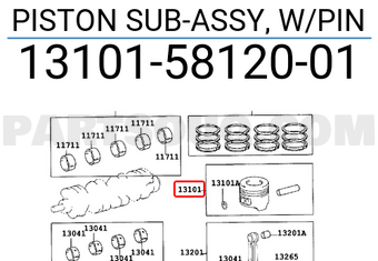 Toyota 131015812001 PISTON SUB-ASSY, W/PIN