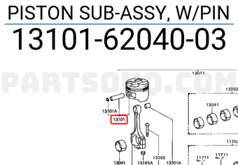 Toyota 131016204003 PISTON SUB-ASSY, W/PIN