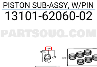 Toyota 131016206002 PISTON SUB-ASSY, W/PIN