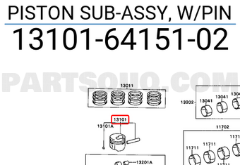 Toyota 131016415102 PISTON SUB-ASSY, W/PIN