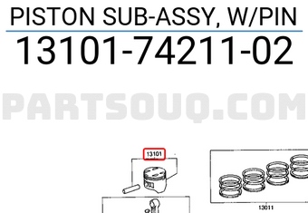 Toyota 131017421102 PISTON SUB-ASSY, W/PIN