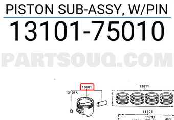 Toyota 1310175010 PISTON SUB-ASSY, W/PIN