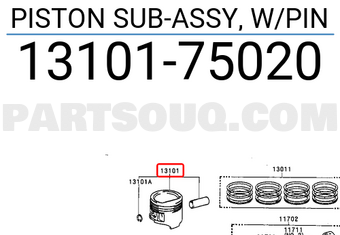 Toyota 1310175020 PISTON SUB-ASSY, W/PIN