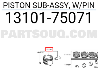 Toyota 1310175071 PISTON SUB-ASSY, W/PIN