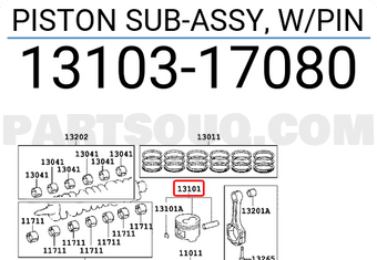 Toyota 1310317080 PISTON SUB-ASSY, W/PIN
