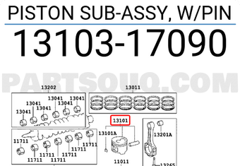 Toyota 1310317090 PISTON SUB-ASSY, W/PIN