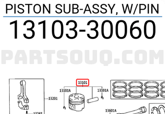 Toyota 1310330060 PISTON SUB-ASSY, W/PIN