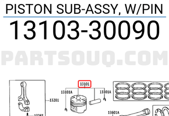 Toyota 1310330090 PISTON SUB-ASSY, W/PIN