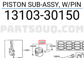 Toyota 1310330150 PISTON SUB-ASSY, W/PIN