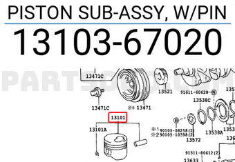 Toyota 1310367020 PISTON SUB-ASSY, W/PIN