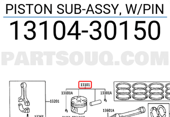 Toyota 1310430150 PISTON SUB-ASSY, W/PIN