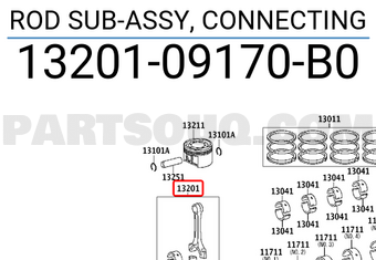Toyota 1320109170B0 ROD SUB-ASSY, CONNECTING