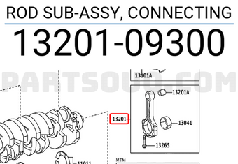 Toyota 1320109300 ROD SUB-ASSY, CONNECTING