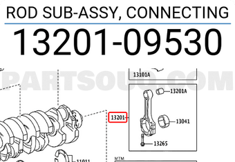 Toyota 1320109530 ROD SUB-ASSY, CONNECTING