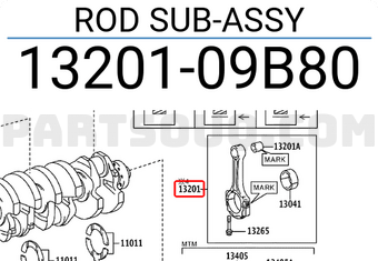 Toyota 1320109B80 ROD SUB-ASSY