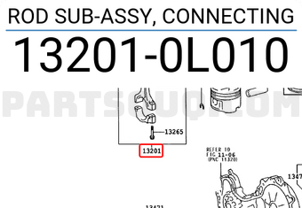 Toyota 132010L010 ROD SUB-ASSY, CONNECTING