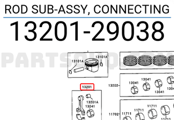 Toyota 1320129038 ROD SUB-ASSY, CONNECTING