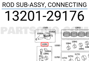 Toyota 1320129176 ROD SUB-ASSY, CONNECTING