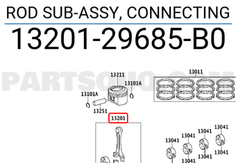 Toyota 1320129685B0 ROD SUB-ASSY, CONNECTING