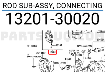 Toyota 1320130020 ROD SUB-ASSY, CONNECTING