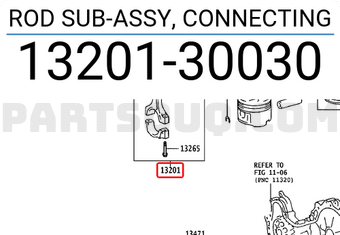 Toyota 1320130030 ROD SUB-ASSY, CONNECTING