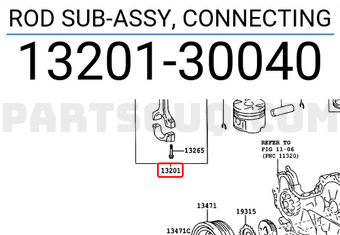 Toyota 1320130040 ROD SUB-ASSY, CONNECTING