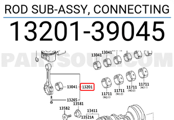 Toyota 1320139045 ROD SUB-ASSY, CONNECTING