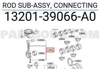 Toyota 1320139066A0 ROD SUB-ASSY, CONNECTING
