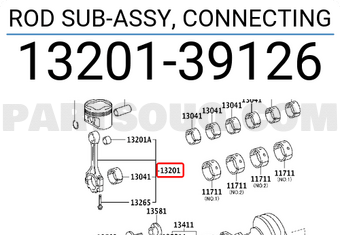 Toyota 1320139126 ROD SUB-ASSY, CONNECTING