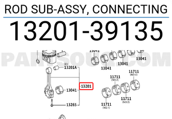 Toyota 1320139135 ROD SUB-ASSY, CONNECTING