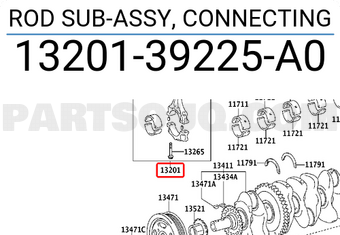 Toyota 1320139225A0 ROD SUB-ASSY, CONNECTING