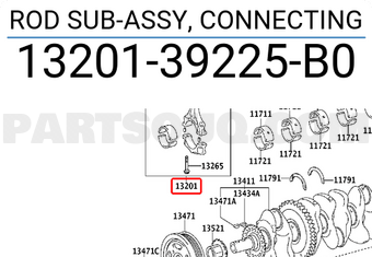 Toyota 1320139225B0 ROD SUB-ASSY, CONNECTING
