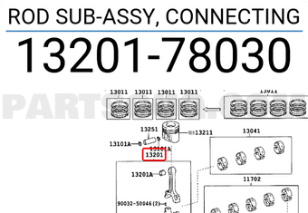 Toyota 1320178030 ROD SUB-ASSY, CONNECTING