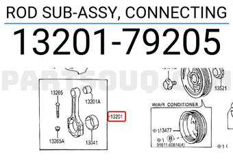Toyota 1320179205 ROD SUB-ASSY, CONNECTING