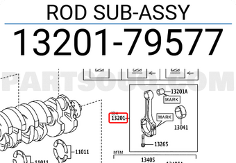 Toyota 1320179577 ROD SUB-ASSY