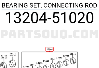 Toyota 1320451020 BEARING SET, CONNECTING ROD